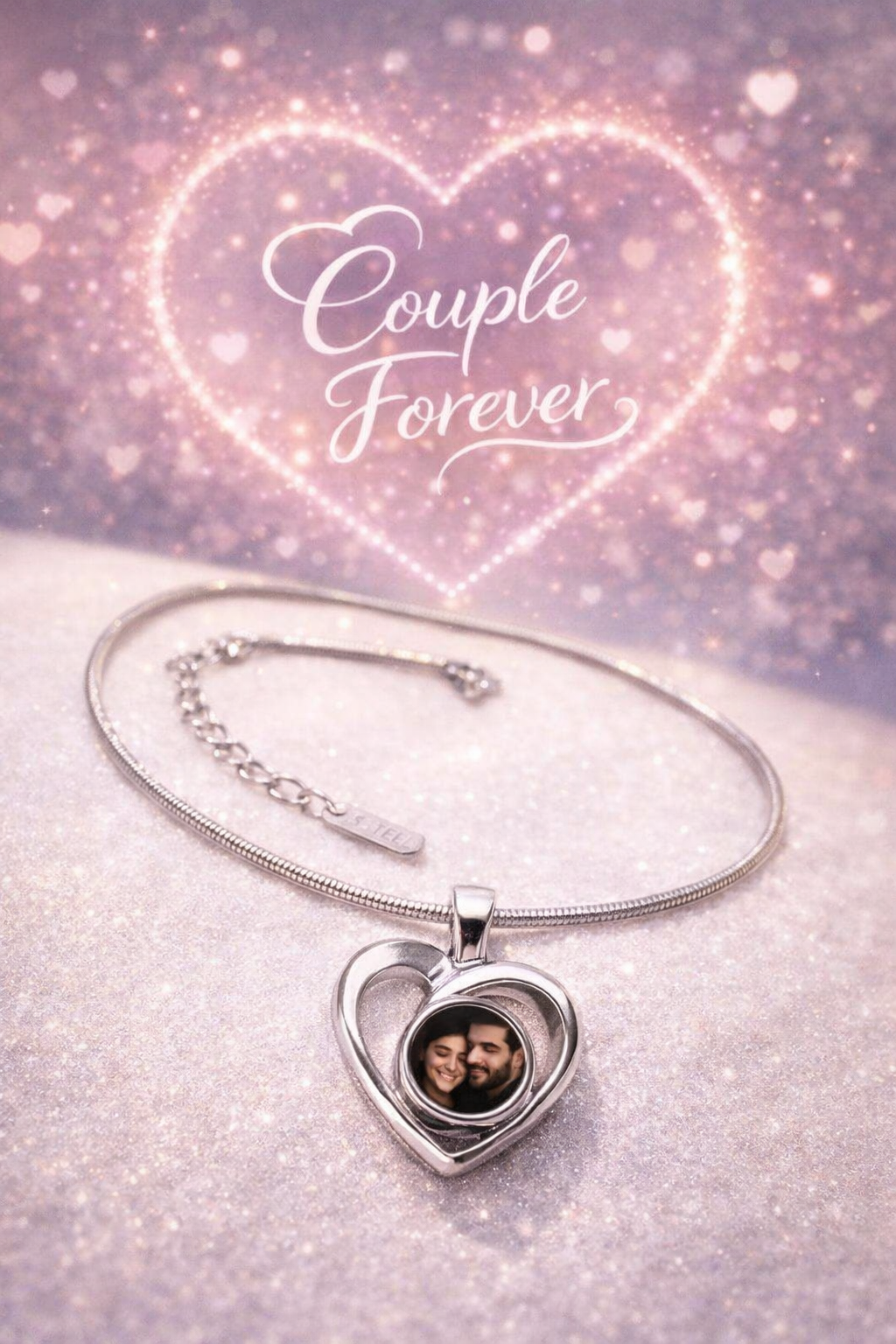 💖 Custom Heart Photo Projection Bracelet on model