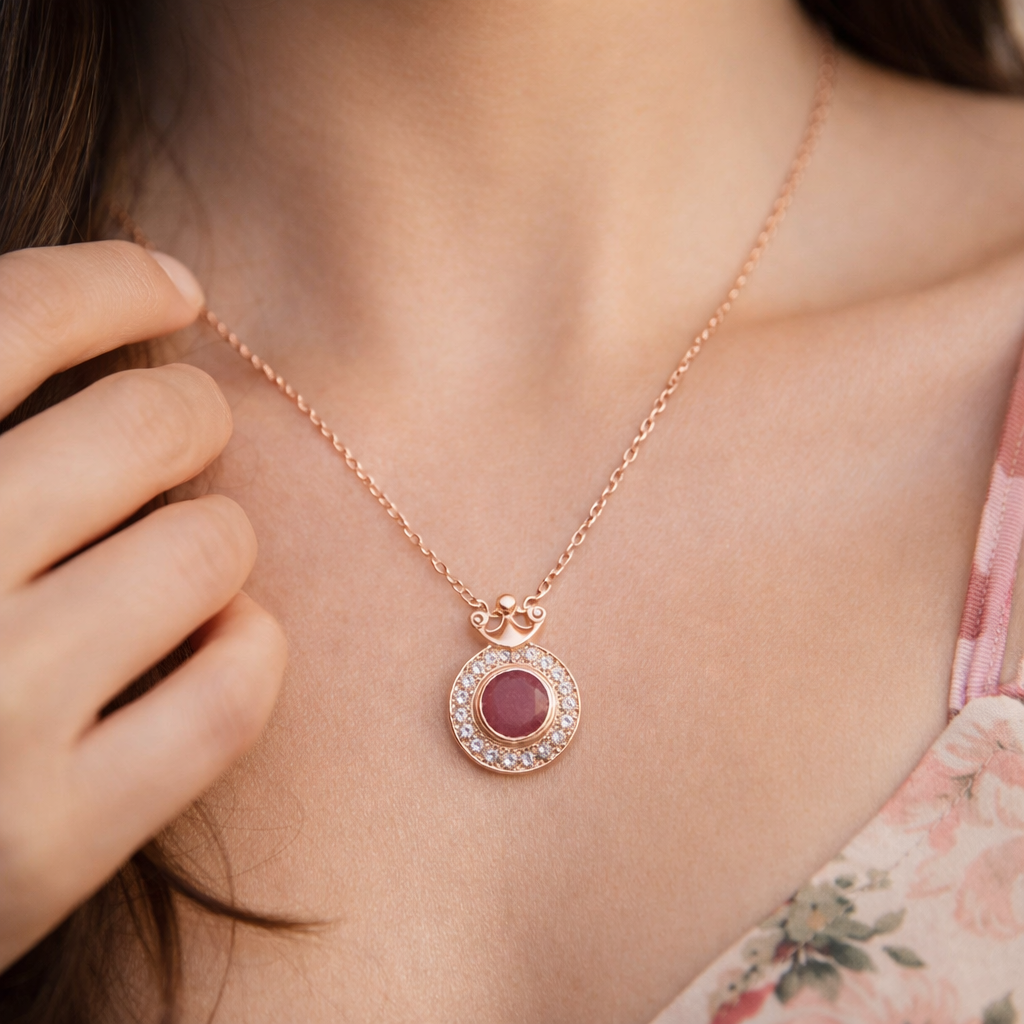 👑✨ Crown Projection Photo Pendant on model